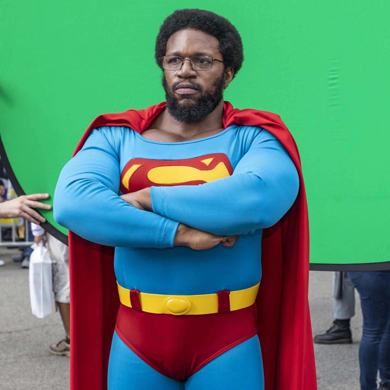 Comic Con attendee poses in the costumes during Comic Con...