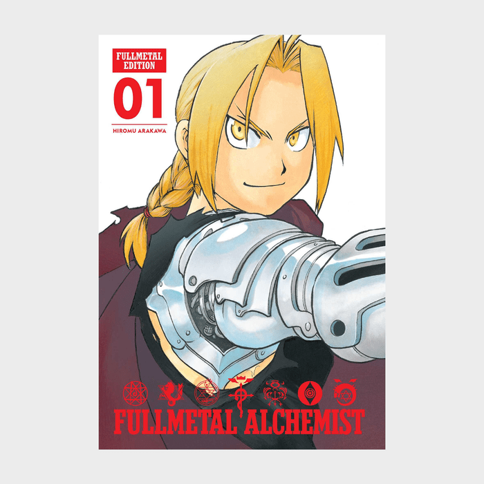 Character stands confidently, displaying a mechanical arm, against a plain background. Title text reads 