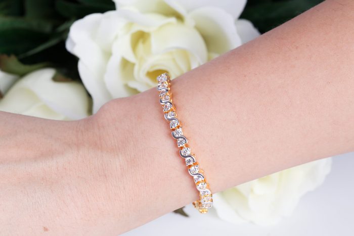 Beautiful golden Bracelet with diamonds