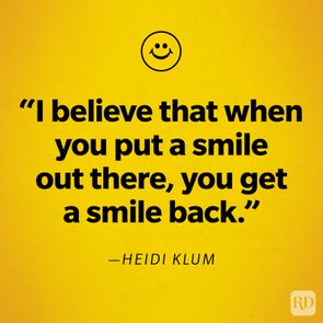 A smiley face sits above the quote, 