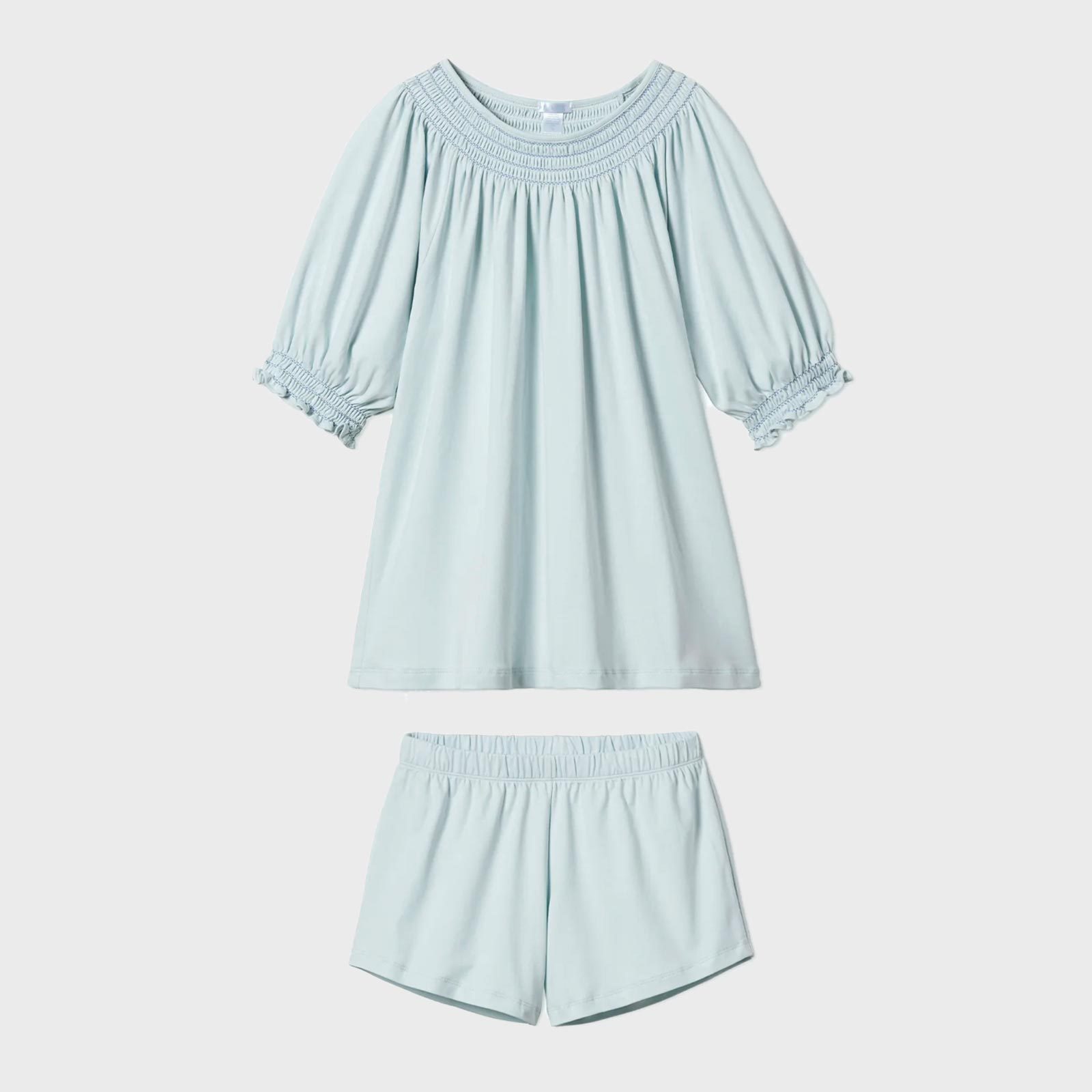 Pima Smocked Shorts Set in Air