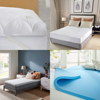 Bed mattresses displayed; topped with covers or foam, positioned in stylish bedrooms with decorative pillows and natural light illuminating the space.