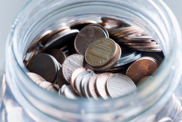 coins in a jar