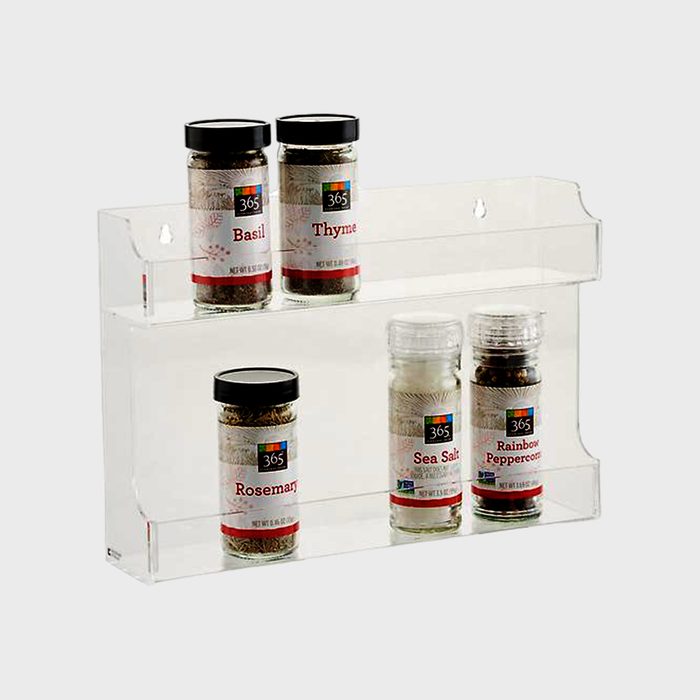 Spice jars labeled 