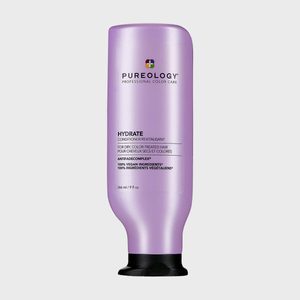 Purple bottle standing upright, displaying 