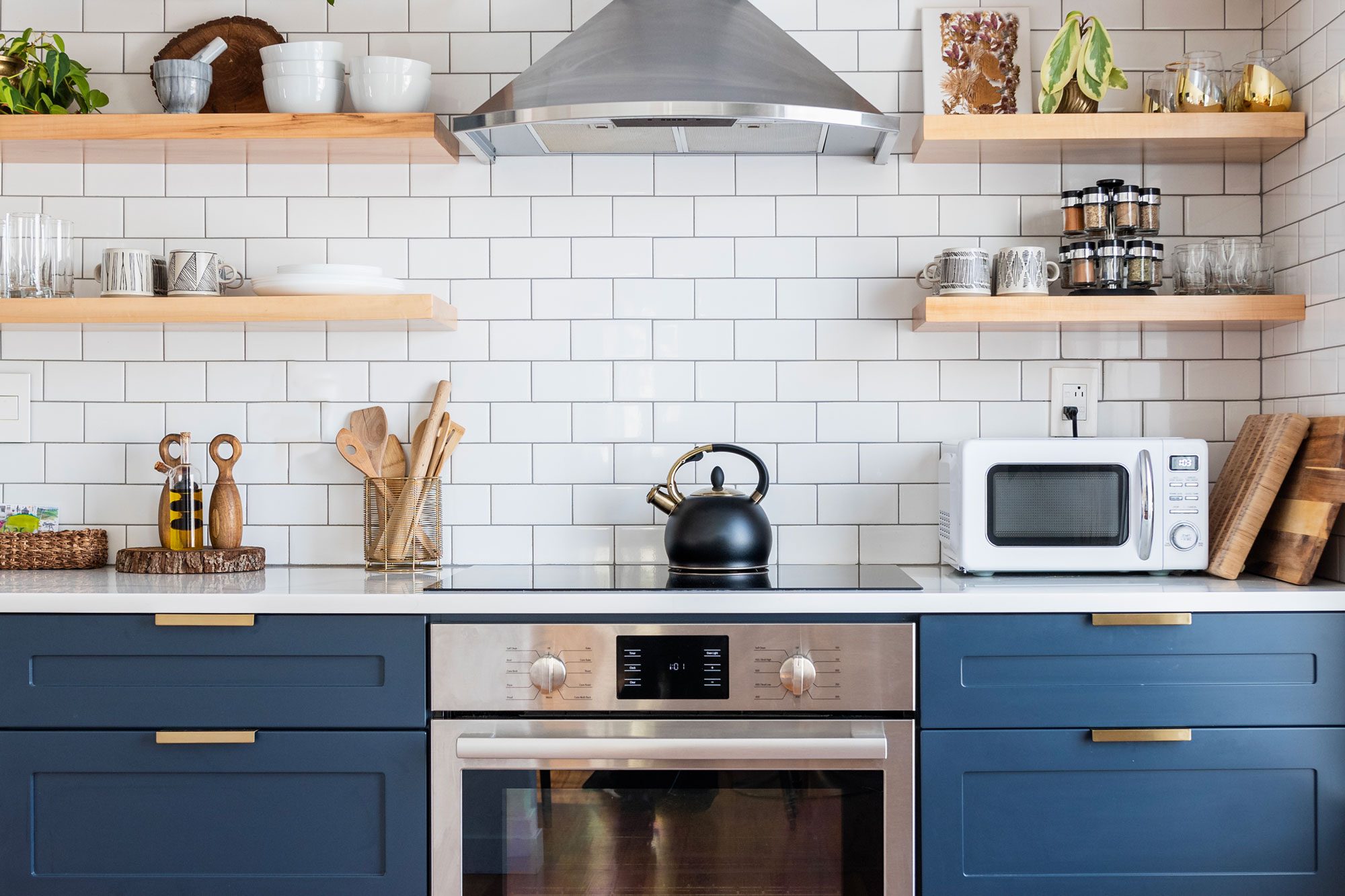 Interior Of Home Kitchen with organized counter