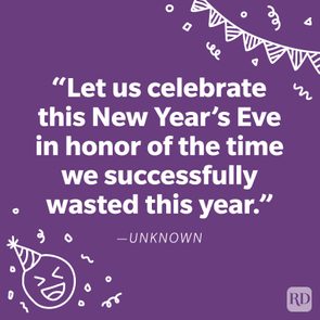Quote expresses humor about wasting time, illustrated with confetti and a laughing emoji, against a purple background.
