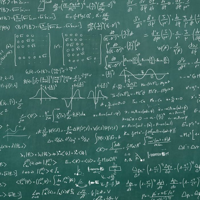 Blackboard full of equations