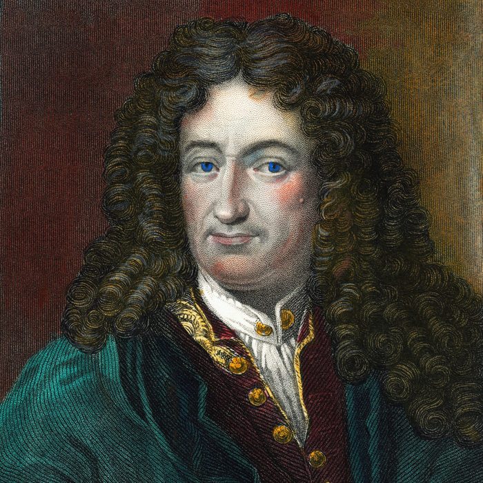 Hand-Colored Engraving of Gottfried Wilhelm Leibnitz by Benjamin Holl