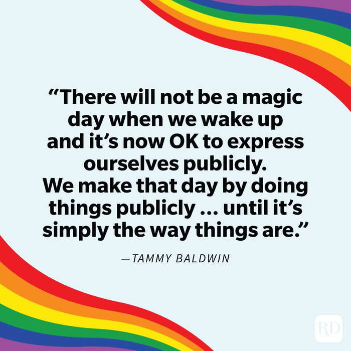 Inspiring Lgbtq+ Quotes To Celebrate Pride Every Day on blue background with pride flag on corner