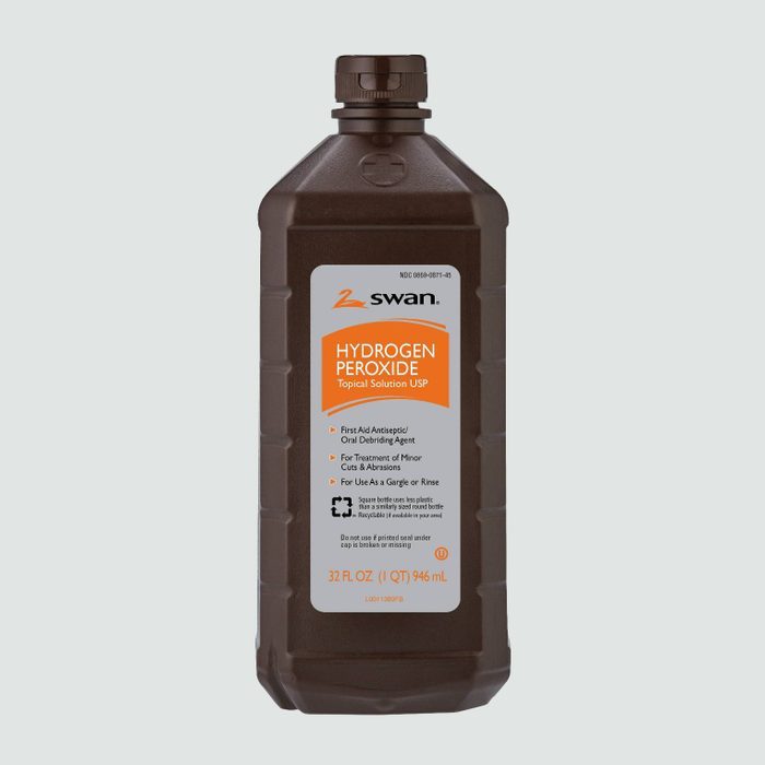 A brown bottle displays 