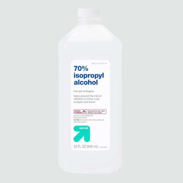 A plastic bottle labeled 