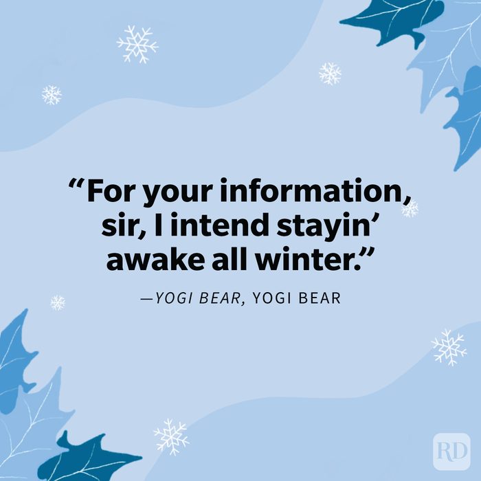 Cozy Winter Quotes To Help You Embrace The Season on blue leaves and snowflakes background
