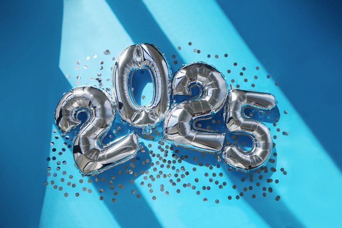 silver 2025 baloons