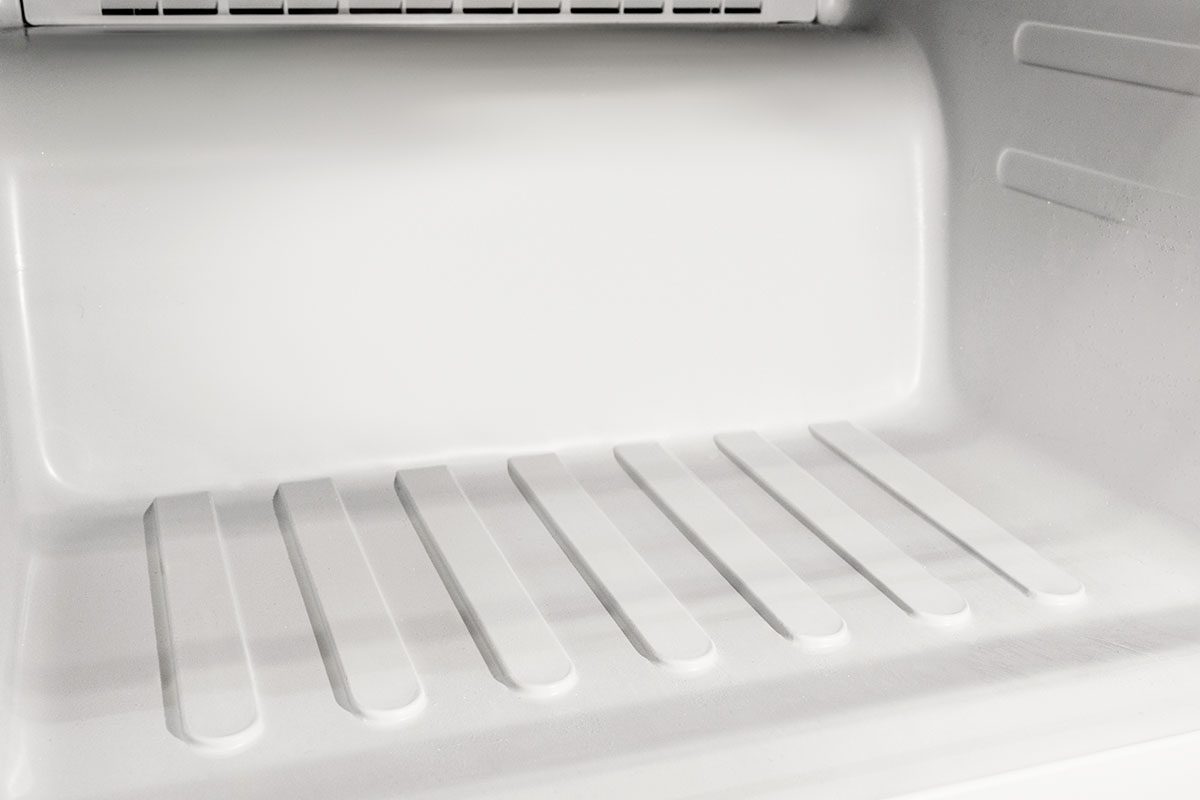 Closeup of ridges in the freezer