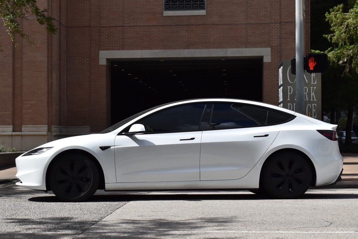 white car side view